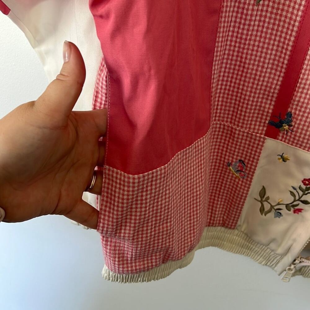Vintage Koret Francisca Pink Flower Patchwork Zip Up Windbreaker Jacket - Picture 14 of 14